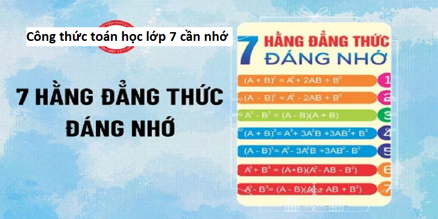 Công thức toán học lớp 7 cần nhớ